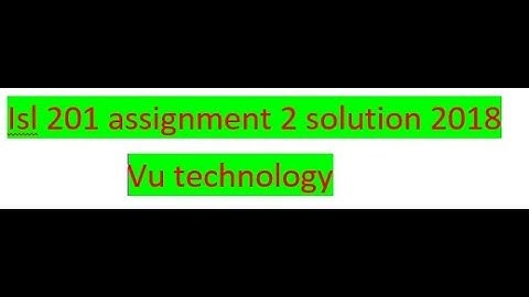 isl201 assignment 2 soluction 2018