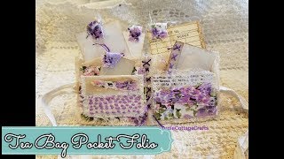 Tea Bag Pocket Folio Tutorial #slowstitch #teabagcrafts #junkjournals