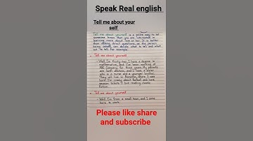 Tell me about your self ||interview introduction in your self //about your self in english #viral