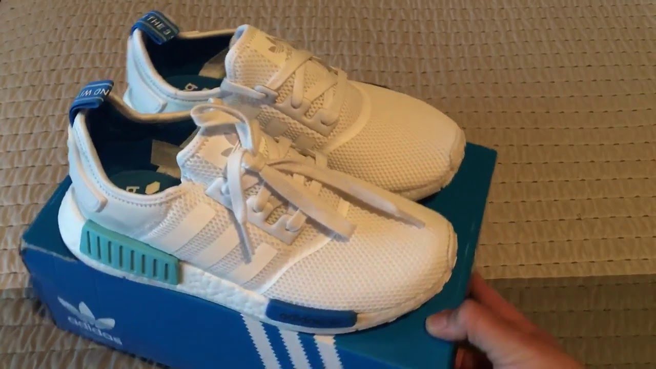 ligevægt Bygger optager NMD R1 W White/Blue - YouTube