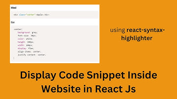 How to display code snippet in React || react-syntax-highlighter || React Js