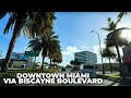 Driving to Downtown Miami from North Miami via Biscayne Boulevard in March 2022