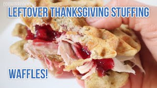 Thanksgiving Leftover Stuffing Waffles 🧇 Dash Mini Waffle Maker
