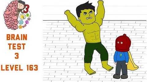 Brain Test 3 Level 163 The Bulk is trying to smash Powerman Walkthrough