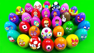 Rainbow Eggs: Looking Numberblocks, Alphablocks, Pinkfong Hogi, Cocomelon Mix Slime Coloring, ASMR