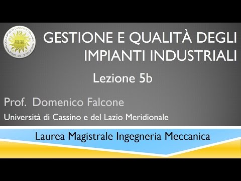 Gestione e qualità degli impianti industriali Lezione 5b