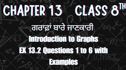 Class 8th | PSEB | Chapter 13 Introduction to Graphs | Exercise 13.2 Questions 1 to 6 With Examples