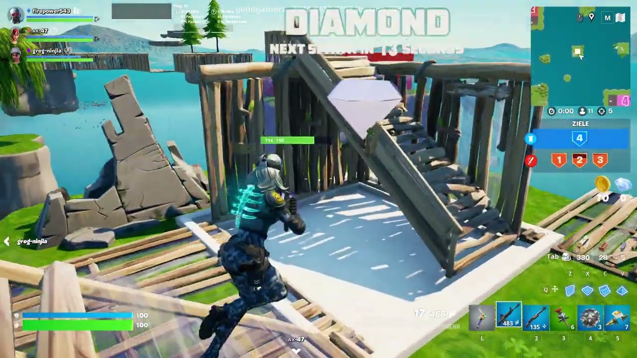 Fortnite Bedwars Gameplay PC 3v3v3v3