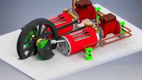 INVENTOR mô phỏng động cơ đốt trong 2 buồng