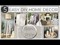 5 Home Decor  DIY: Wood floor lamp, Hand Chunky Knit Blanket, Wood Candle Holder, Textured Wall Art