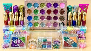 Asmr slime mix glitter. ✨💦💤 Maquiagem, sombra, glitter em slime. Vídeo satisfatório de slime.