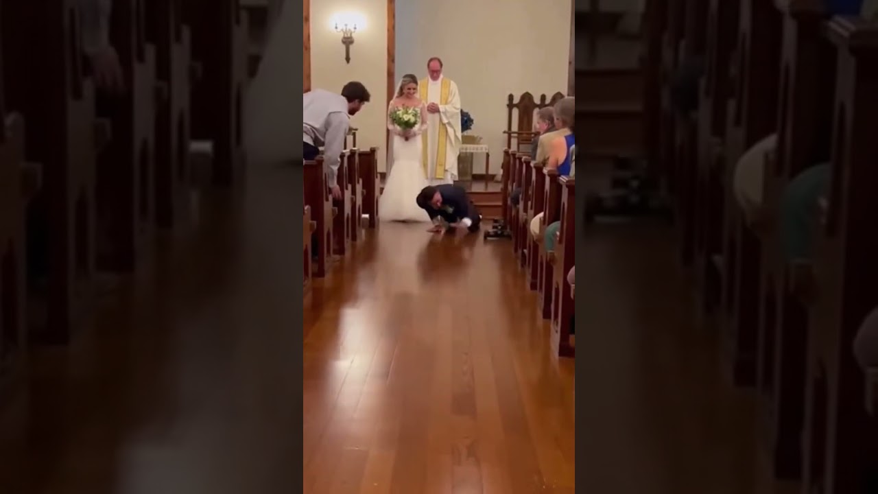 "Weird Wedding Game: Groom Gets Knocked Down! 