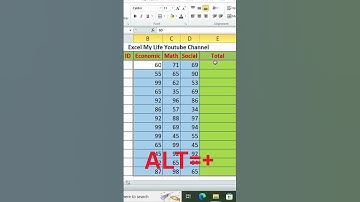Shortcut key for sum function| calculate Total Marks in Second! #shorts | #Excel | #Tips | #Vba