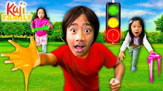 red light green light challenge with slime