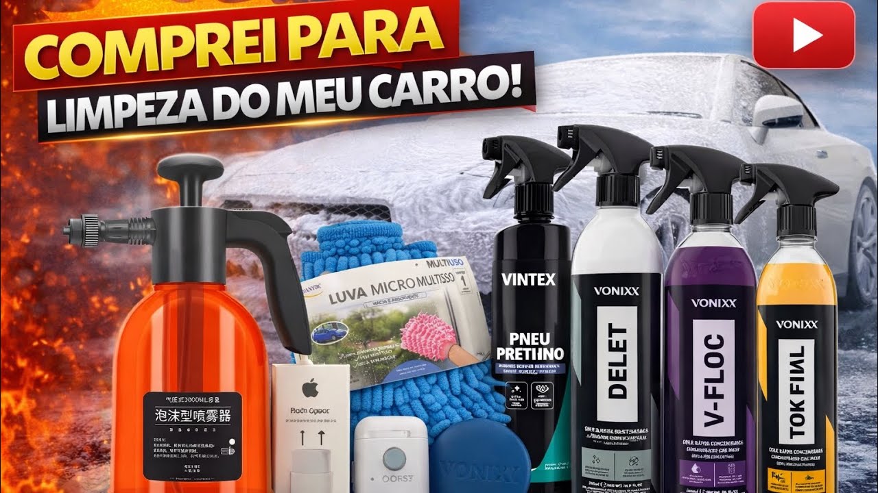 Tudo que comprei na Shopee para fazer limpeza do meu carro 