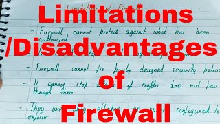 Limitations of Firewall|Firewall Limitations|Disadvantages of Firewall|Firewall disadvantages