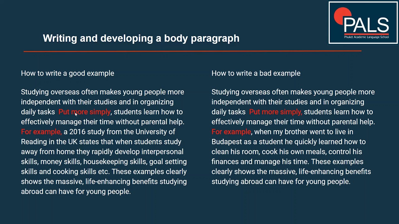 IELTS Writing Task 17  Developing the Body Paragraph