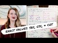 Evaluate secant, cosecant, cotangent (radians) » reciprocal identities | Math Hacks