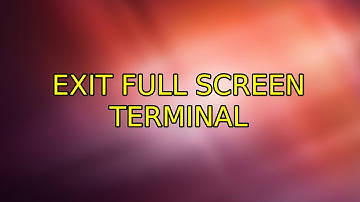 Ubuntu: Exit full screen terminal (2 Solutions!!)