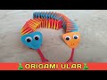 ORIGAMI ULAR - how to make origami snake