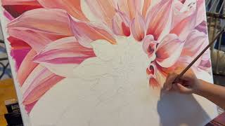 Dahlia Acrylic Painting | Timelapse | Neha Vartak Art