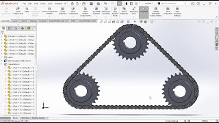 SolidWorks Sketch Chain and Sprocket mechanism