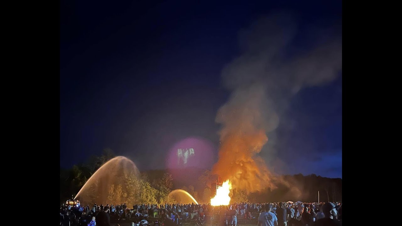 Ashby Massachusetts Bonfire Hand line Go Pro View YouTube