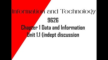 IT 9626 Data and Information 1.1 in-depth discussion