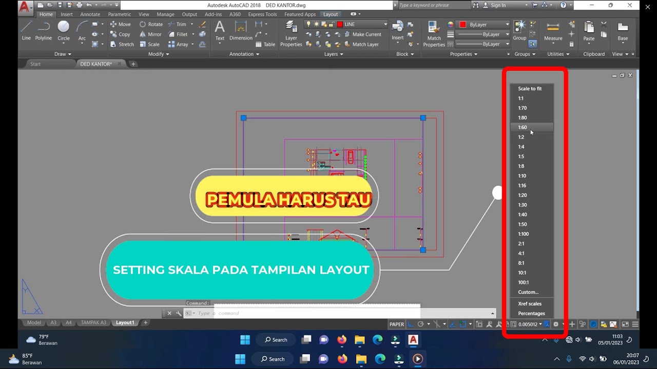 Cara Seting Print di Layout pada Autocad - YouTube