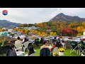 [4K] BUKCHON Hanok Village of Traditional Seoul. Scenery with Colorful Leaves, Sunday Afternoon.