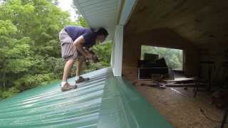 1 - Installing basement hopper windows in the clerestory of the garage