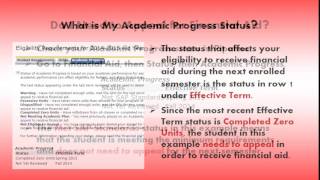 Part 2 - How Do I Check My Academic Progress Status?