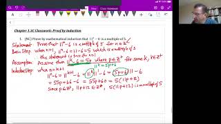Math Analysis HL Unit 1 Video 29: Proof by induction classwork problems 1-5 (Chapter 1.3C)