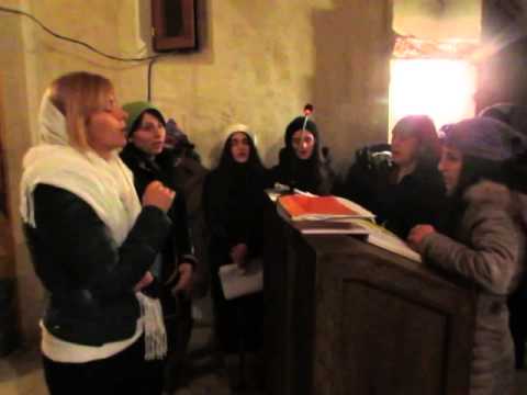 მამაო ჩვენოს საგალობელი არამეულ ენაზე.შობის ღამისთევა სოფ.ქანდაში.2015 წელი. 12