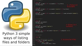 Python 3 simple ways to list files and folders