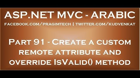 Create a custom remote attribute and override IsValid method in arabic