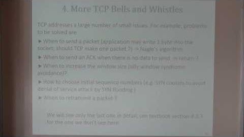 TCP-IP 2016: The transport layer - part 3