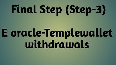 Part-3 Withdrawals from E-Oracle-Templewallet (E-Oracle/Templewallet)