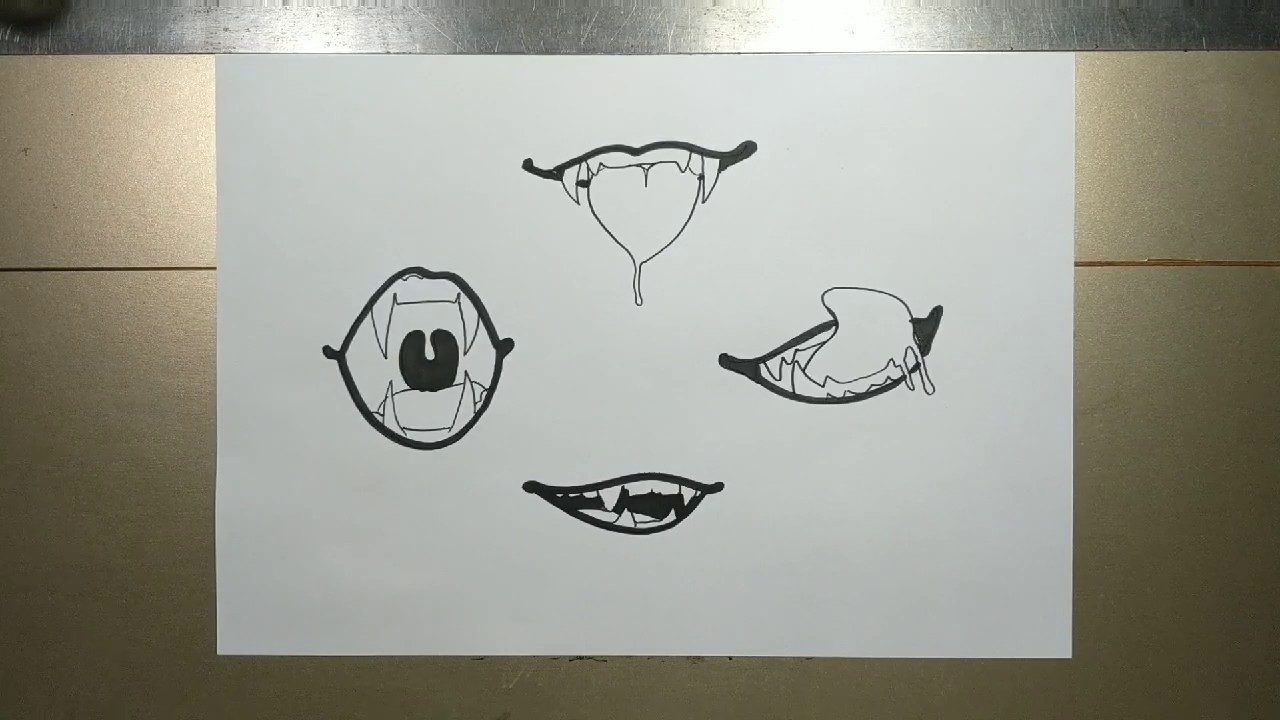 How to draw VAMPIRE ANIME MOUTH step by step - YouTube