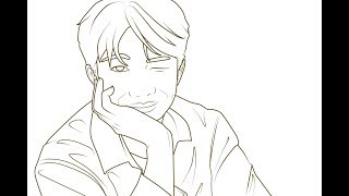 방탄소년단 ( BTS ) RM (김남준) 1편 그리기 - 팝아트 스케치 (사이툴 이용)