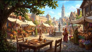 🌞 The Golden Market | Peaceful Medieval Fantasy Town Music for Reading, Writing & Relaxing｜昼下がりの中世市場 screenshot 1