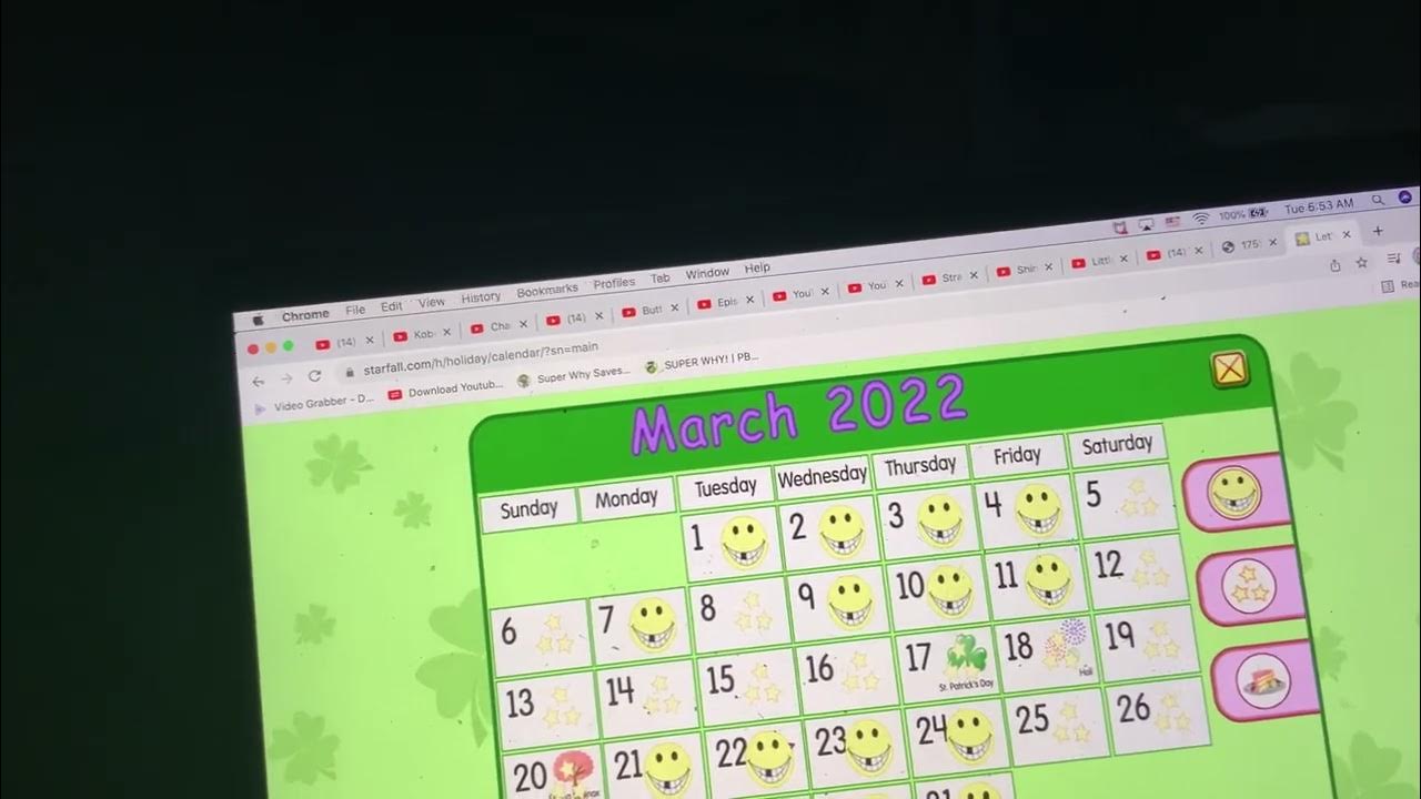 Starfall Calendar Youtube