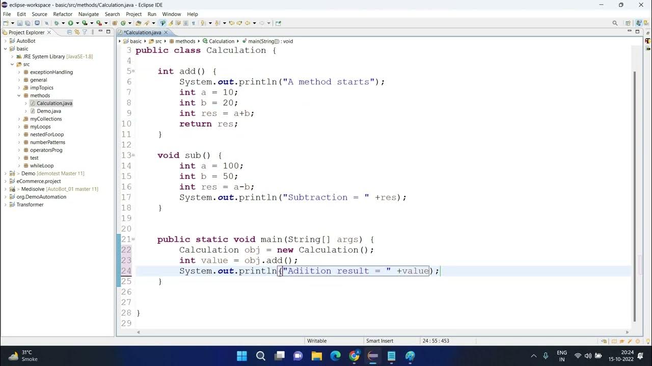Session - 27 (parameterized vs non-parameterized methods in java) - YouTube