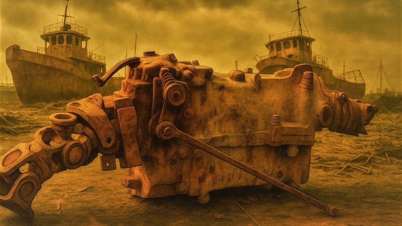 Abandoned rusty vintage car steering engine – Restored for free