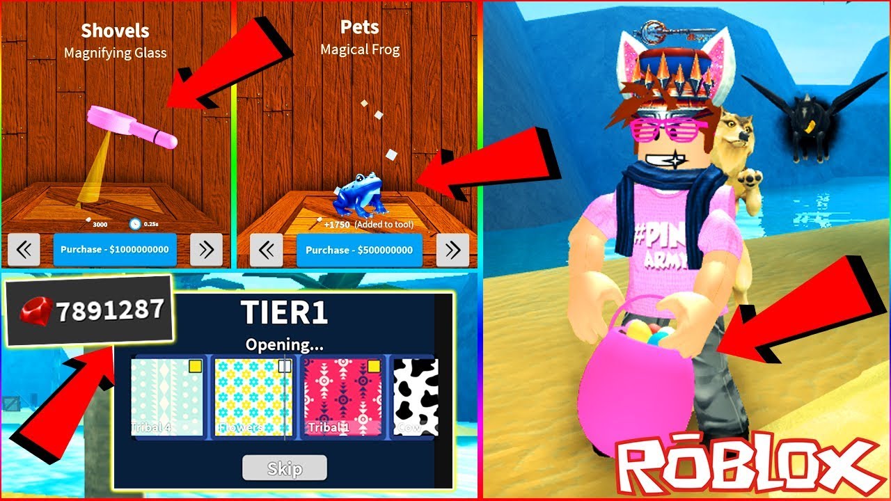 Easter Update Skins Ruby Currency Insane Pets Tools And More - roblox treasure hunt simulator easter