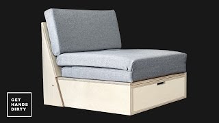 How to make a multi-functional SOFA that turns into a CHAISE LONG, a BED, has STORAGE underneath and even a COFFEE 