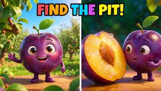 Cute Plum Character Singing | Fun Fruit Song for Kids | Preschool Songs