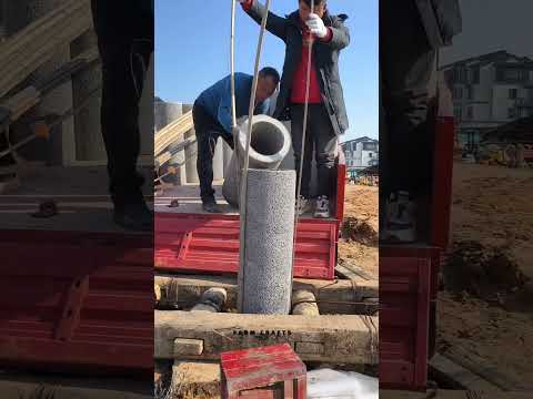 تركيب أنبوب صرف صحي من الخرسانة المسلحة تحت الأرض عملية عمل ذكية