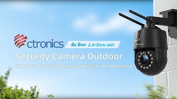 Ctronics 4K 8MP Surveillance Camera with 2.4/5GHz WiFi-550C Z5B 4K-EN