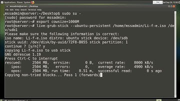 Create a live Li-f-e USB with data persistence on the MSS